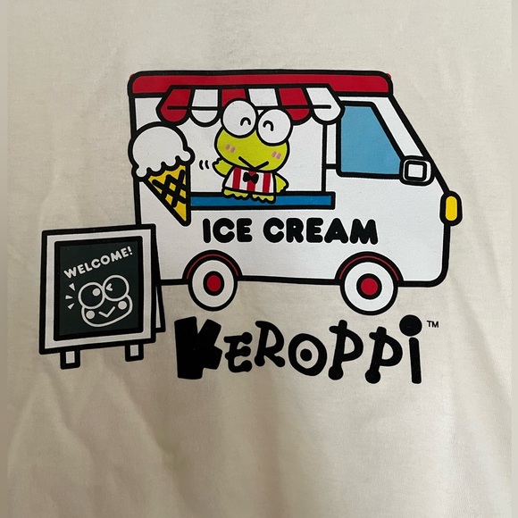Sanrio Keroppi Ice Cream Truck Graphic Cropped T-Shirt - Picture 3 of 4